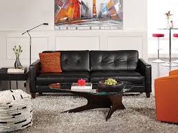 Plummers Clean Modern Lines Define The Gregata Sofa Features Include A Row Of Tufting Along Th Black Leather Sofas Contemporary Home Furniture Leather Sofa