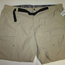 Croft Barrow Men Cargo Shorts Sz 46 52 Stone Khaki Side Elastic Big Tall Nwt