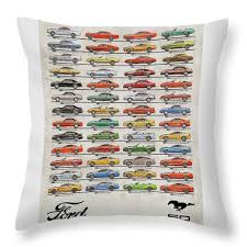 The industrial revolution saw the mass production of pillows. Ford Mustang Timeline History 50 Years Throw Pillow For Sale By Yurdaer Bes
