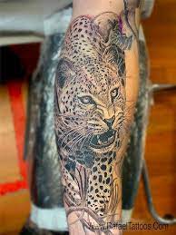 & at first i wanted it in black and grey, but we decided on color to make it look more like a real. Black And Grey Leopard Portrait Tattoo By Rafael Marte Tattoonow