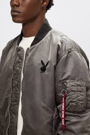 Once patches are sewn onto jacket, it becomes a custom item. Playboy X Alpha Industries Ma 1 Bomber Jacket Hypebeast