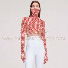 High Fashion Mask Gloves Crop Top Shop The Black Corset