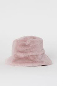 Faux Fur Bucket Hat Powder Pink Ladies H M Us Fur Bucket Hat Bucket Hat Fashion Faux Fur Bucket Hat