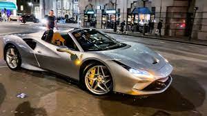 First Ferrari F8 Spider In London Engine Sound Driving And Roof Ferrari Ferrari Car Hot Rods Cars Muscle