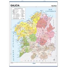 Inicio » geografía del mundo » mapa politico de asia grande division política. Mapa Mural De Galicia Fisico Politico