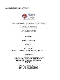 Halaman pengesahan laporan pkl dari perusahaan. Contoh Format Laporan
