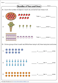 Tens and ones place value worksheet for kindergarten. Bundles Of Tens And Ones Worksheets