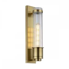 This model uses (1) 60 watt medium base incandescent bulb. Brushed Brass Bathroom Wall Light Lighting And Lights Uk