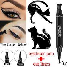 Waterproof Dual End Black Liquid Eyeliner Pencil With Cat Line Eye Makeup Stencils Eyeliner Stencil Cat Eye Eyeliner Liquid Eyeliner Pen