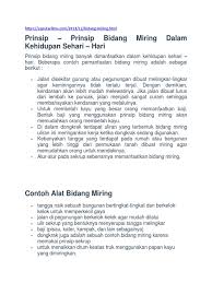 Ternyata prinsip kerja pesawat sederhana itu banyak ditemukan di lingkungan kita. Prinsip Bidang Miring