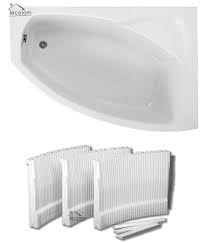 Badewanne eckbadewanne trapezwanne acryl infinity 150x90 cm links füße, ablaufgarnitur, silikon gratis! Badewanne Eckwanne Frida 150x90 Cm Rechts Ecolam