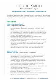 Reservation Sales Agent Resume Samples Qwikresume