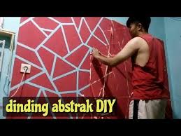 Keren Hanya Modal Lakban Cat Dinding Abstrak Geometrik Youtube Abstrak Dinding Warna Dinding