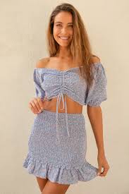 Get it by mon, jul 19. Blue Floral Print Skirt Smocked Mini Skirt Ruffle Hem Skirt Lulus