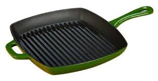 Lodge Color Enameled Cast Iron Square Grill Pan Emerald 54 95 Cast Iron Grill Pan Lodge Cast Iron Grill Cast Iron Grill