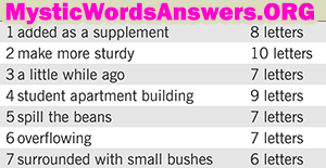 Find words containing only, really only. A Little While Ago 7 Letters 7 Little Words