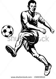 Soccer Football Player In Motion Vector Illustration Football Player Drawing Football Drawing Soccer Players
