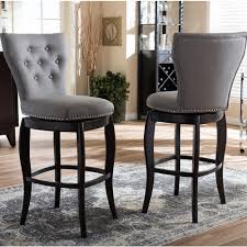 Baxton Studio Leonice Gray Fabric Upholstered 2 Piece Bar Stool Set 2pc 6825 Hd The Home Depot Swivel Counter Stools Upholstered Bar Stools Bar Stools Kitchen Island