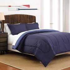 This stylish designer bedding set features a large designer stripe print. Navy Blue Comforter Target