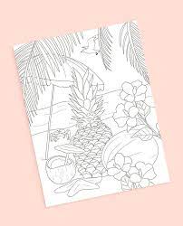 Printable tropical beach by artsashina coloring page. Free Coloring Page Tropical Beach Diy Digital Download