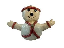 Jeff & Jessie Meaders Christmas Pottery Snowman Pitcher