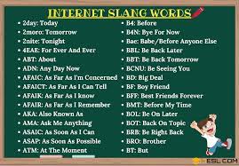 Thousands Of Trendy Internet Slang Terms You Should Know 7esl
