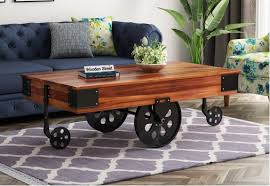 Christophe factory cart coffee tableurban woodcraft urban woodcraft. Buy Industrial Coffee Tables Online Upto 70 Off Wooden Street