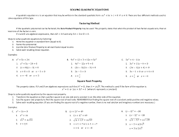 Recall that a quadratic equation is in standard formany quadratic equation in the form. 61 Excelent Solving Quadratic Equations By Factoring Worksheet Lbwomen
