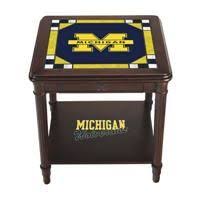 Michigan Wolverines Stained Glass End Table The Danbury Mint Glass End Tables Michigan Wolverines Michigan Decor