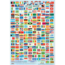 flags of the world chart poster