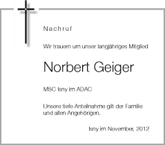 Traueranzeigen von Norbert Geiger