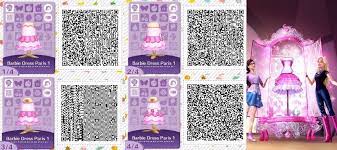Acnl Qr Dress Barbie From A Fashion Fairytail Made By Shining S Pphire Free Use Acnlqr Barbie Animal Crossing Qr Codes Clothes Animal Crossing