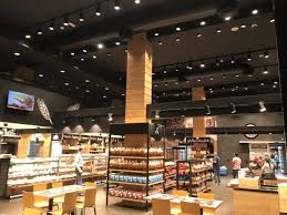 Wooden Bakery In Doha Qatar Recessed Downlights Unique Lighting Wooden