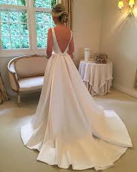 Satin wedding dress jina with a spaghetti strap on the left shoulder. White A Line Wedding Dress Plain Satin 2021 Tank Scoop Neck Chapel Train Bride Reflective Dress Long Plus Size Vetidos De Novia Wedding Dresses Aliexpress