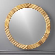 Shop Darron Round Light Wood Mirror 40 Real Mango Wood Makes The Rounds As Unique Frame For Mirror Wood Round Wood Mirror Wood Mirror Wood Framed Mirror
