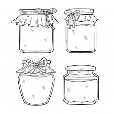 Black And White Jar Illustration With Hand Drawn Or Sketch Style How To Draw Hands Mason Jar Cards Paper Art Craft