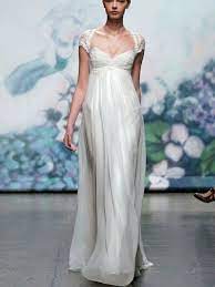25 Airy And Romantic Empire Waist Wedding Dresses Cap Sleeve Wedding Gown Bridal Gown Styles Keyhole Back Wedding Dress
