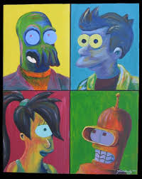 Futurama Four By Tanzerin37 Deviantart Com On Deviantart Futurama Art Christmas Paintings