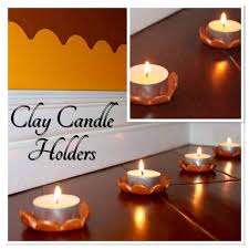 The tea lights i had on hand, which were purchased from homegoods, fit perfectly in the 1 1/2 drilled out hole in their holders. Easy Candle Holders With Clay Handmade Diwali Home Decor Ideas Crafts Diwali Diy Sharing Our Experiences