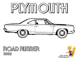 We were very pleasantly surprised to a good number of mopars featured in the coloring book including a 1965 dodge dart, 1966 plymouth barracuda, 1969 dodge charger r/t, 1970 dodge challenger, 1970 dodge super bee, 1971 plymouth 'cuda and a 1972 plymouth duster 340. Brawny Muscle Car Coloring Pages American Muscle Cars Free