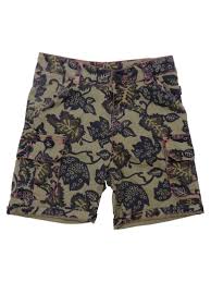 Best Price On The Market At Italist Little Marc Jacobs Little Marc Jacobs Leaves Print Military Green Cotton Shorts