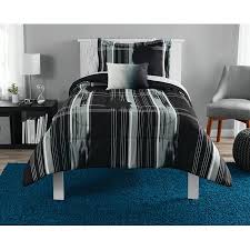 I bought this set for our new king size better. Mainstays Modern Plaid Bed In A Bag Bedding Set Black Twin Twin Xl Brickseek