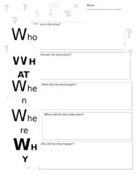 Who What When Where Why Worksheet 2nd Grade Worksheets Worksheets Teaching
