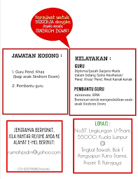 Persatuan sindrom down malaysia as a solution. Persatuan Sindrom Down Malaysia Guru Pendidikan Khas Pembantu Guru