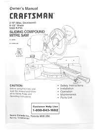 If you have a sliding model, there should be a lock on the slide that needs to be . Craftsman 137212940 User Manual Miter Saw Manuals And Guides L0812511