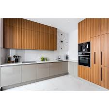 Grey oak is a full overlay slab door style. China High Gloss Grey Color Lacquer And Wood Grain Kitchen Cabinets China Furniture Kitchen Cabinets