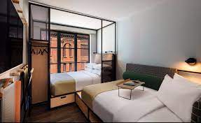 Hotel Rooms Suites Moxy Nyc East Village Small Hotel Room Hotels Room Hotel Room Design