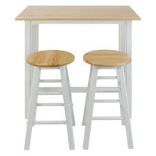 Instantly creating a modern look, our bench sets offer 2 and 4 seater options. Casual Home White Solid Wood Breakfast Set With 2 Chairs 124 91 The Home Depot