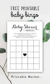 This is a fun addition to any set of baby shower games. Free Baby Shower Game Bingo Black And White Instant Download Printable Printable Market Free Baby Shower Free Baby Shower Games Baby Shower Bingo Free