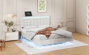 Floating Bed Frame With Led Lights
